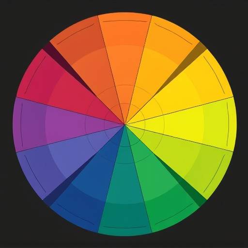 A color wheel illustration with examples of complementary, analogous, and triadic color schemes, demonstrating how color choices impact the mood and tone of a comic.