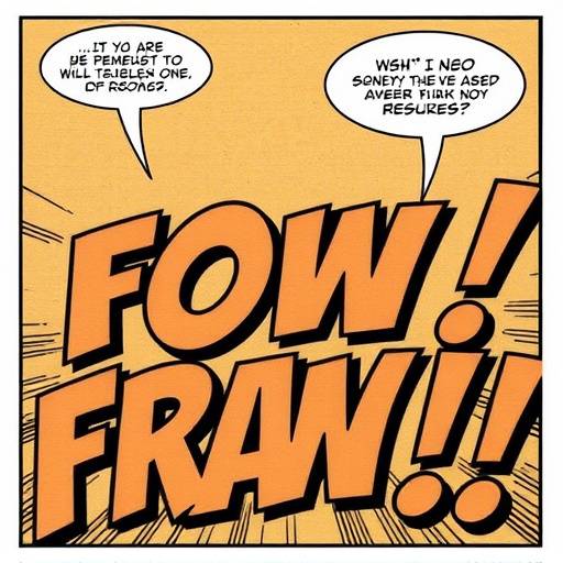 A comic panel showing speech bubbles with stylized lettering, demonstrating different fonts and sizes to convey emotion and emphasis.