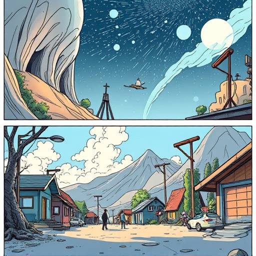 Example of a well-executed scene transition in a comic, showing a change in location and time